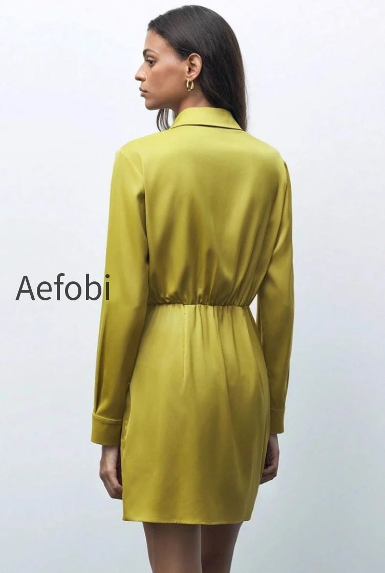 ruched-satin-versatile-mini-silk-dress