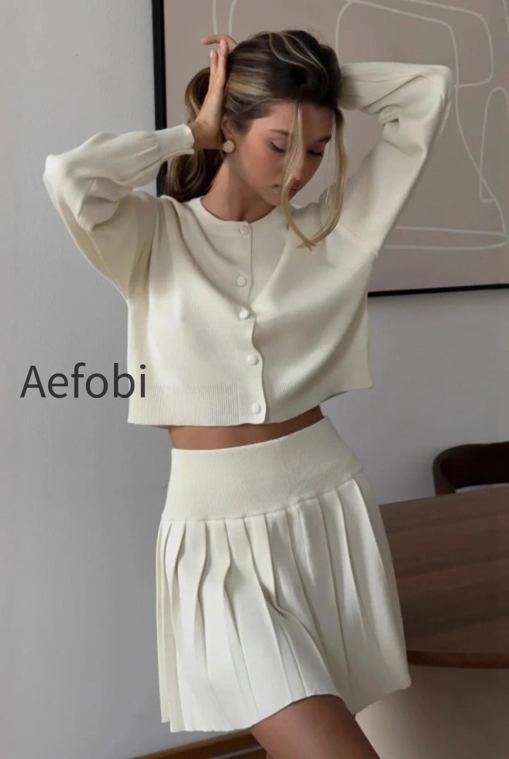 ruffled-short-knit-cardigan-mini-skirt-two-piece-set
