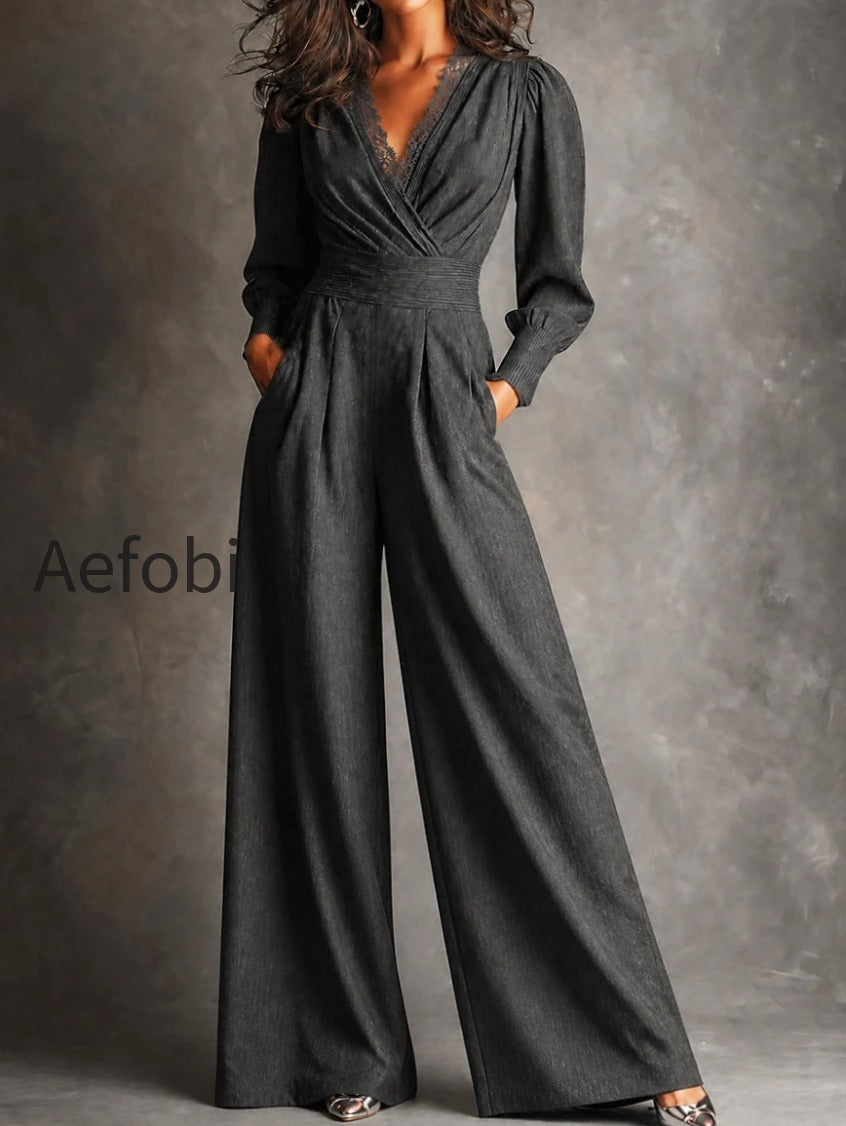 charcoal-lace-trim-wide-leg-jumpsuit