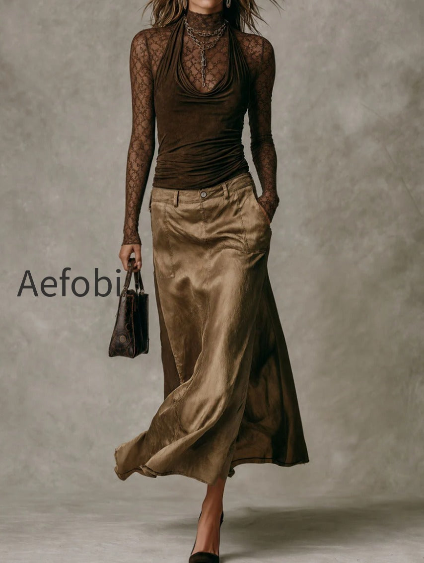 bohemian-luxe-lace-cowl-neck-top-patch-pockets-tencel-skirt-set